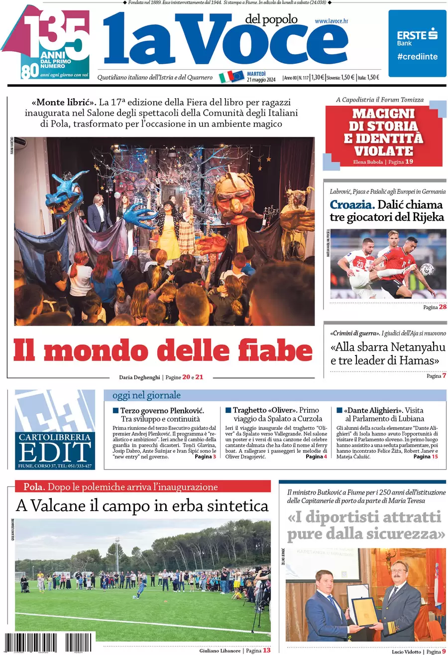 anteprima della prima pagina di la-voce-del-popolo del 21/05/2024