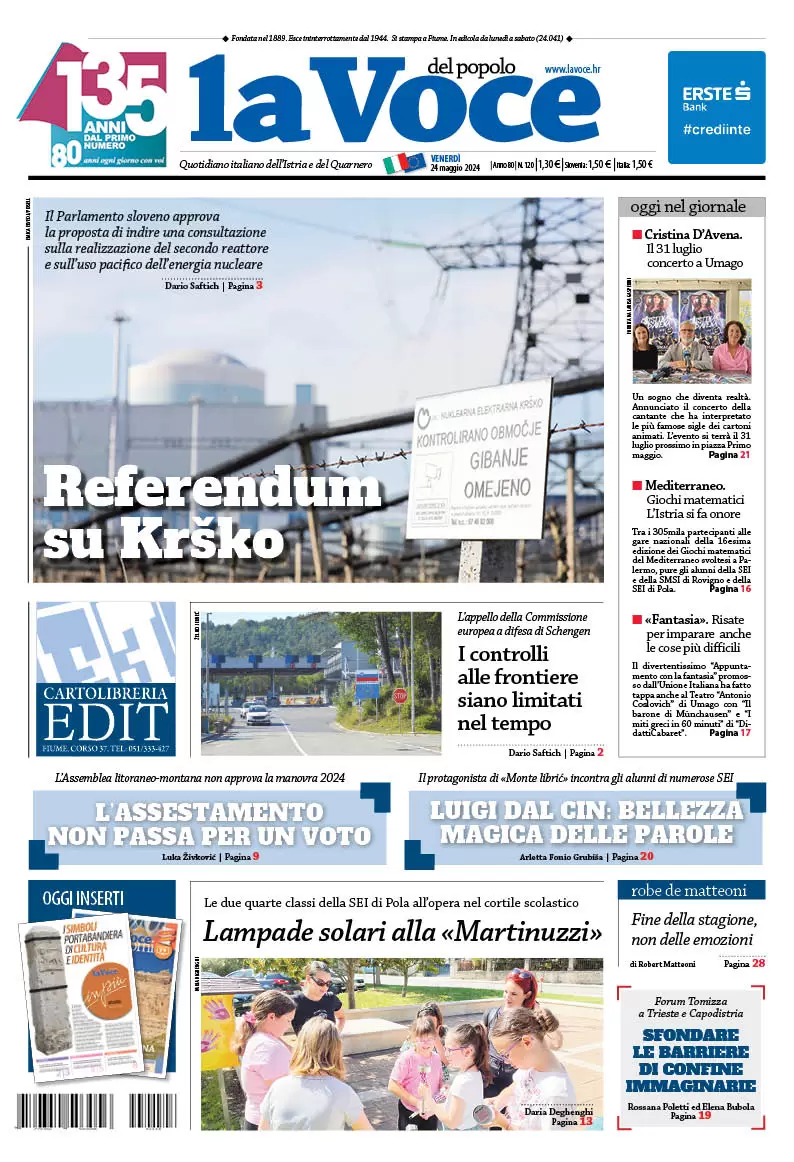 anteprima della prima pagina di la-voce-del-popolo del 24/05/2024