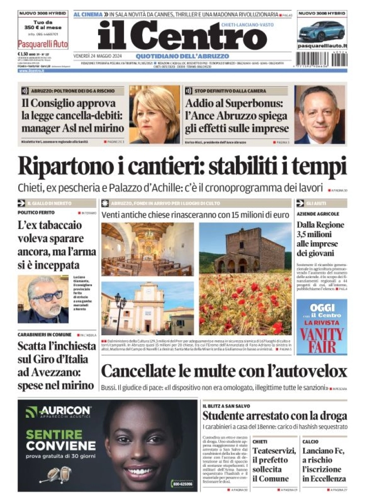 anteprima della prima pagina di il-centro-chieti del 24/05/2024