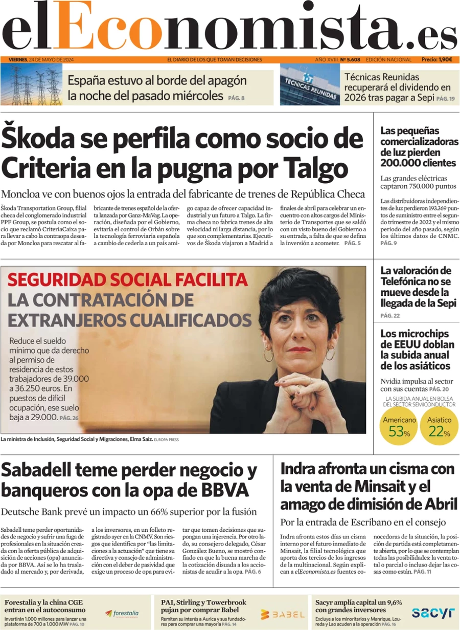 anteprima della prima pagina di el-economista del 24/05/2024