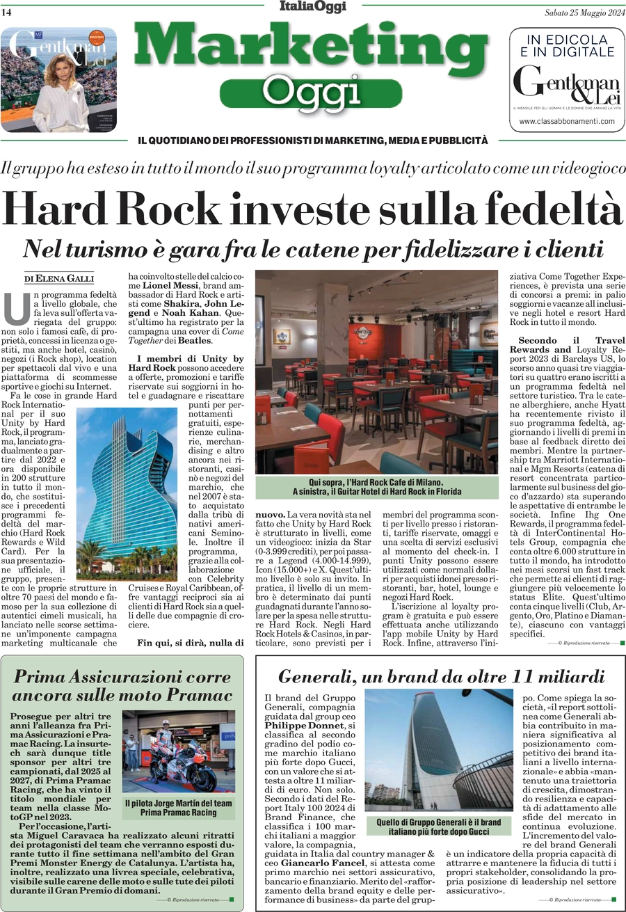 anteprima della prima pagina di marketing-oggi del 25/05/2024