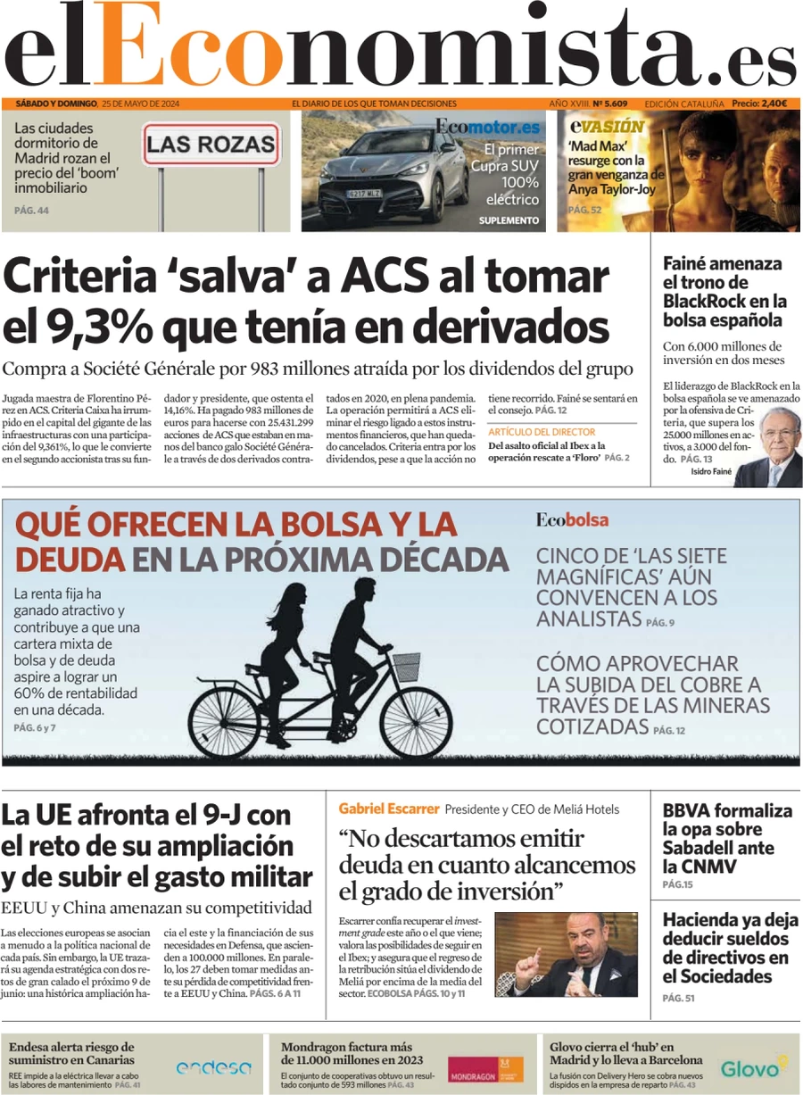 anteprima della prima pagina di el-economista del 25/05/2024