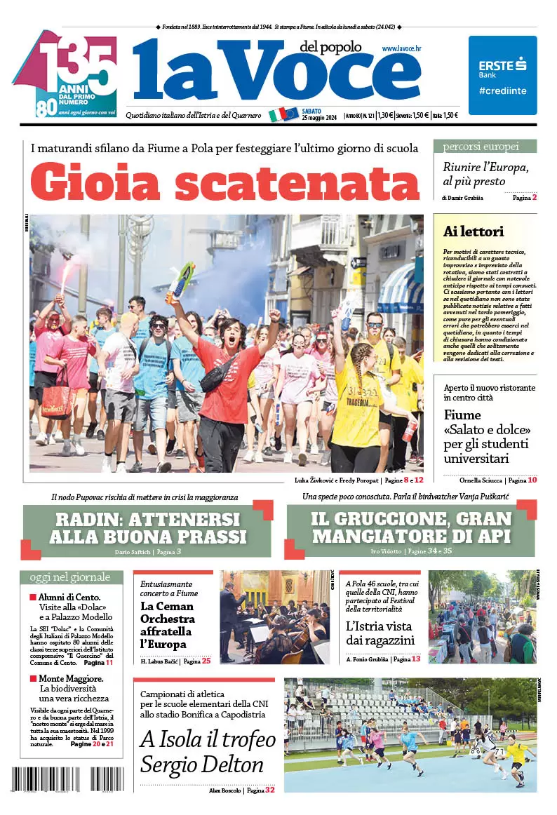 anteprima della prima pagina di la-voce-del-popolo del 26/05/2024