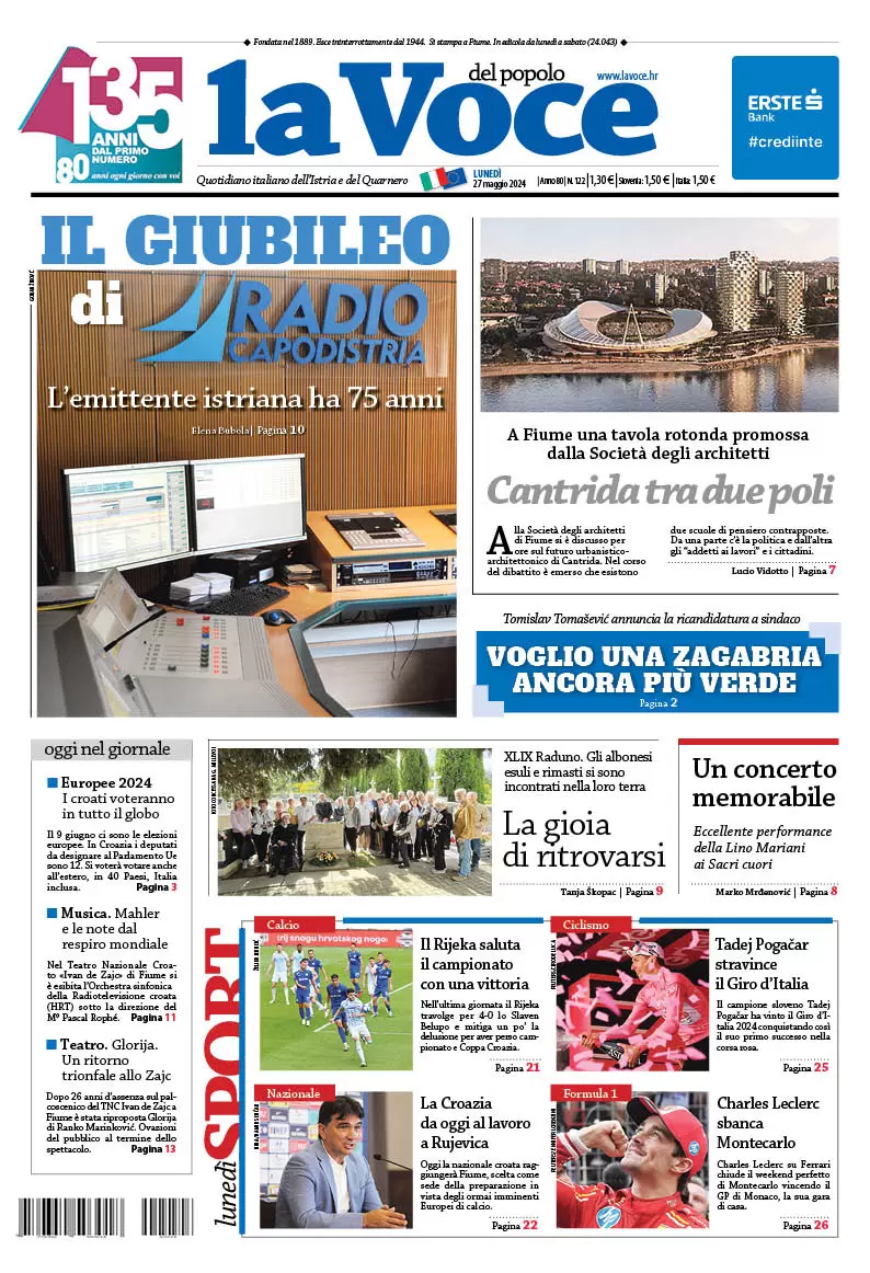 anteprima della prima pagina di la-voce-del-popolo del 27/05/2024