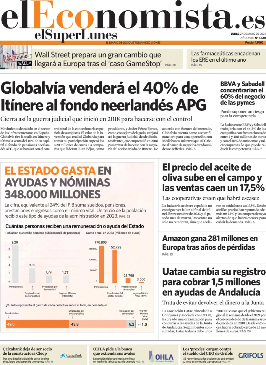 anteprima della prima pagina di el-economista del 27/05/2024