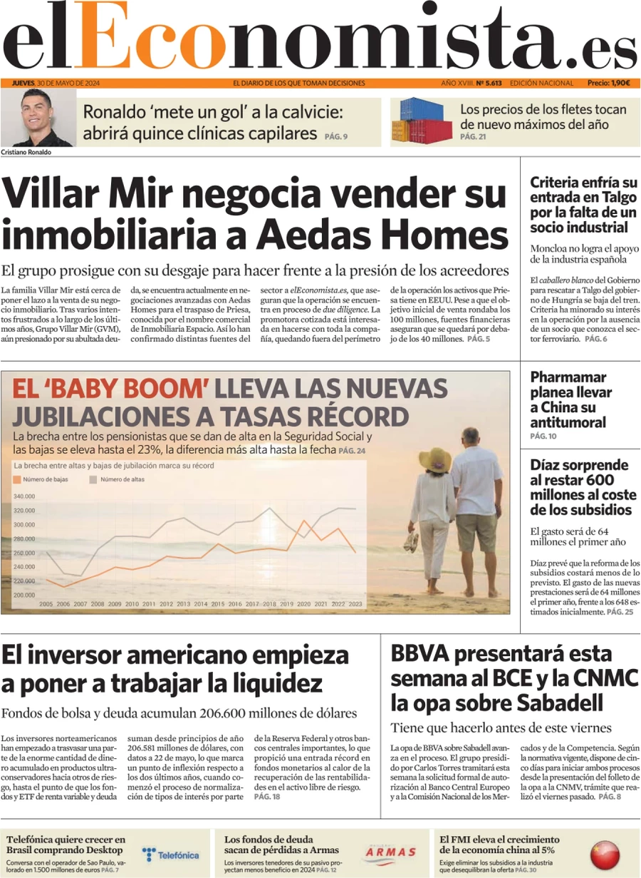 anteprima della prima pagina di el-economista del 30/05/2024