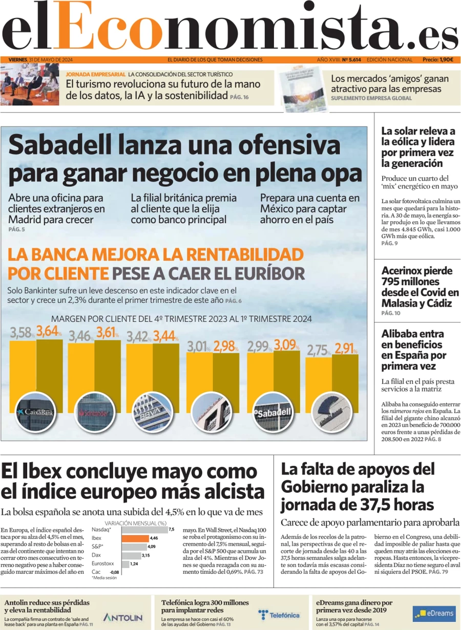 anteprima della prima pagina di el-economista del 31/05/2024
