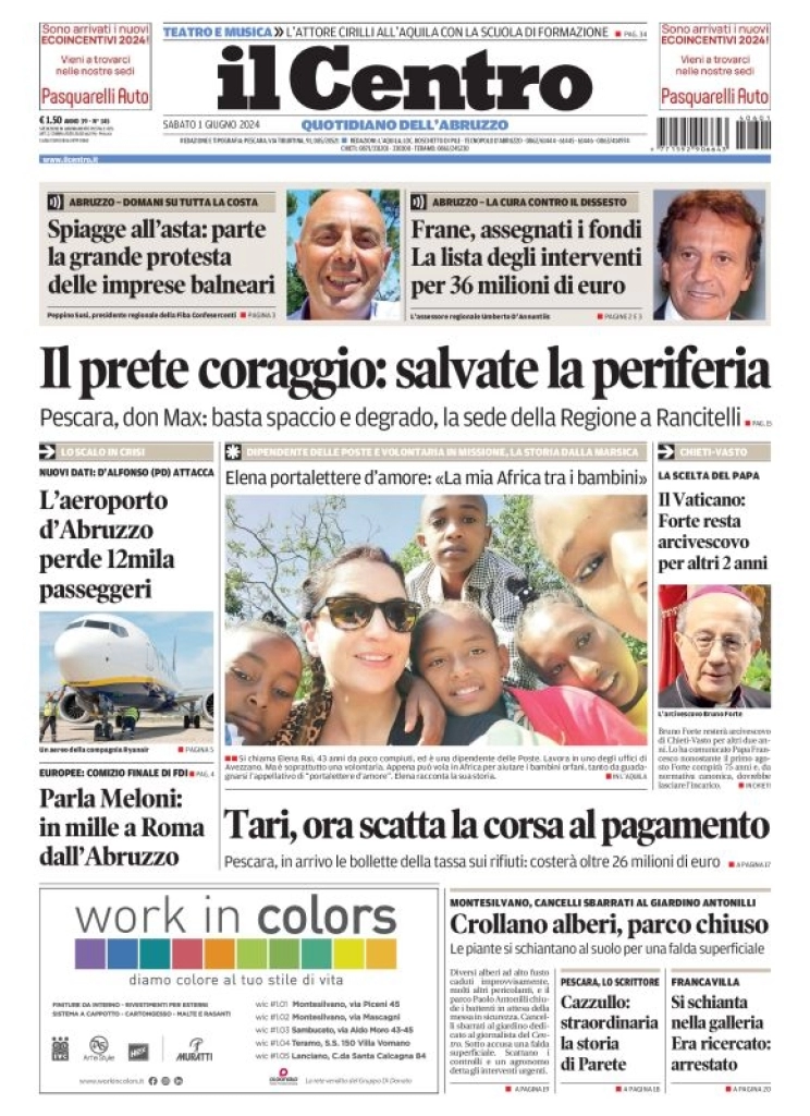 anteprima della prima pagina di il-centro-pescara del 01/06/2024