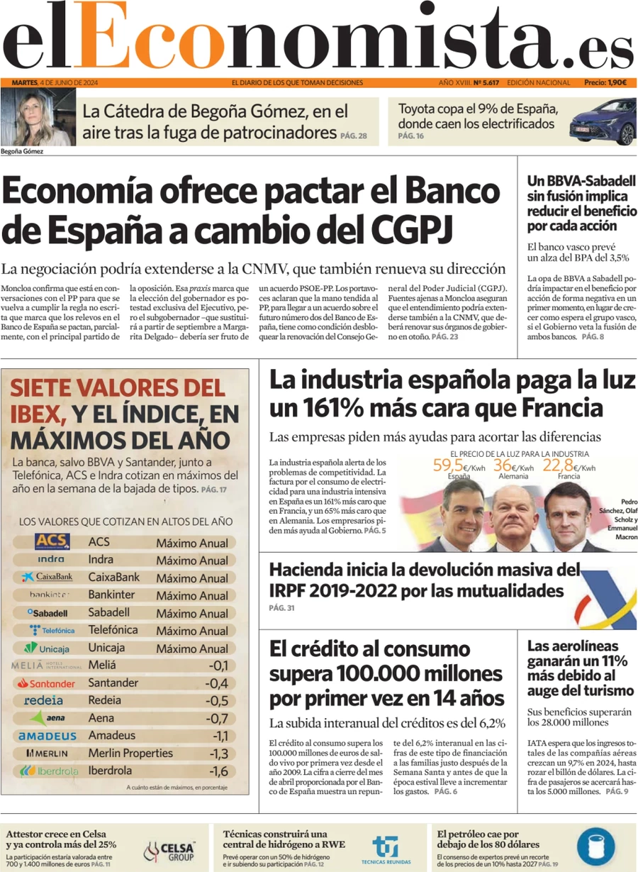 anteprima della prima pagina di el-economista del 04/06/2024