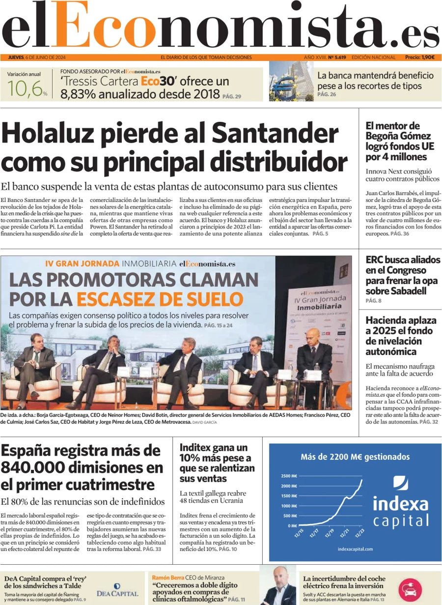 anteprima della prima pagina di el-economista del 06/06/2024