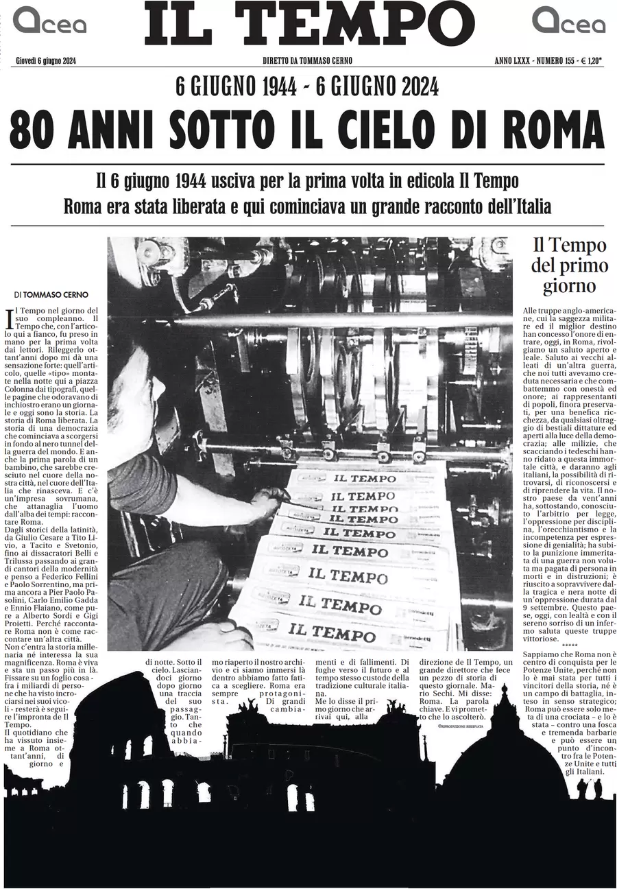 anteprima della prima pagina di il-tempo del 06/06/2024