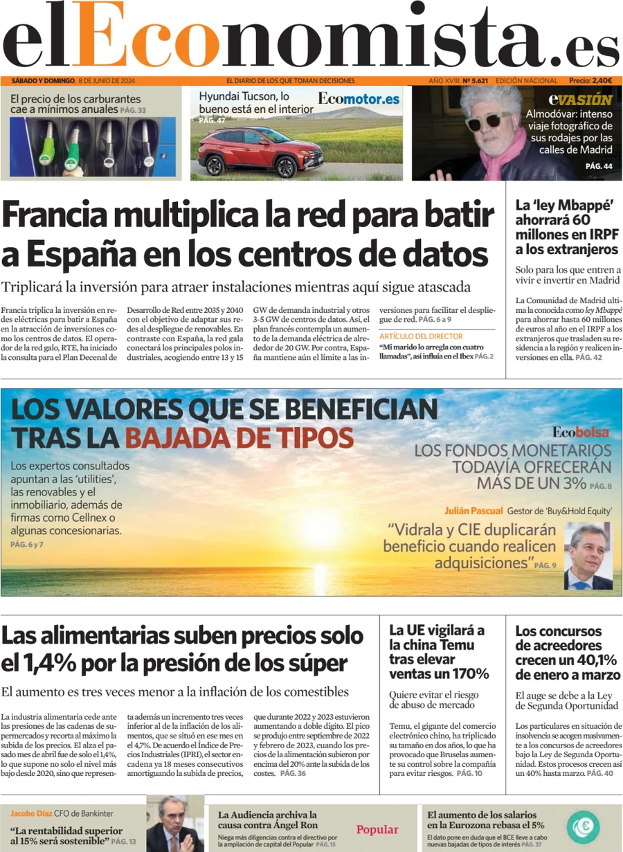 anteprima della prima pagina di el-economista del 08/06/2024