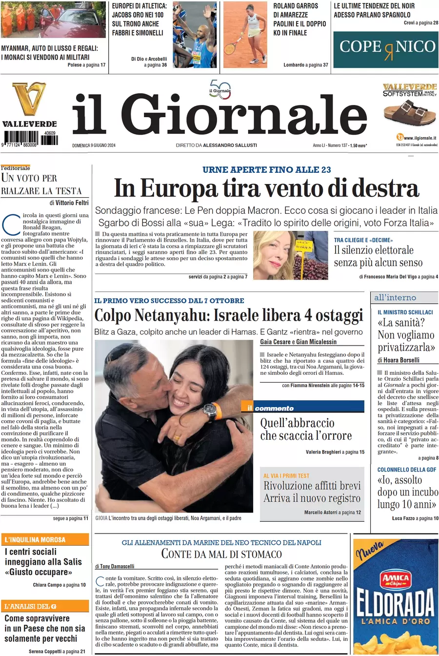 anteprima della prima pagina di il-giornale del 09/06/2024
