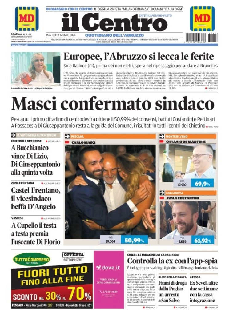 anteprima della prima pagina di il-centro-chieti del 11/06/2024
