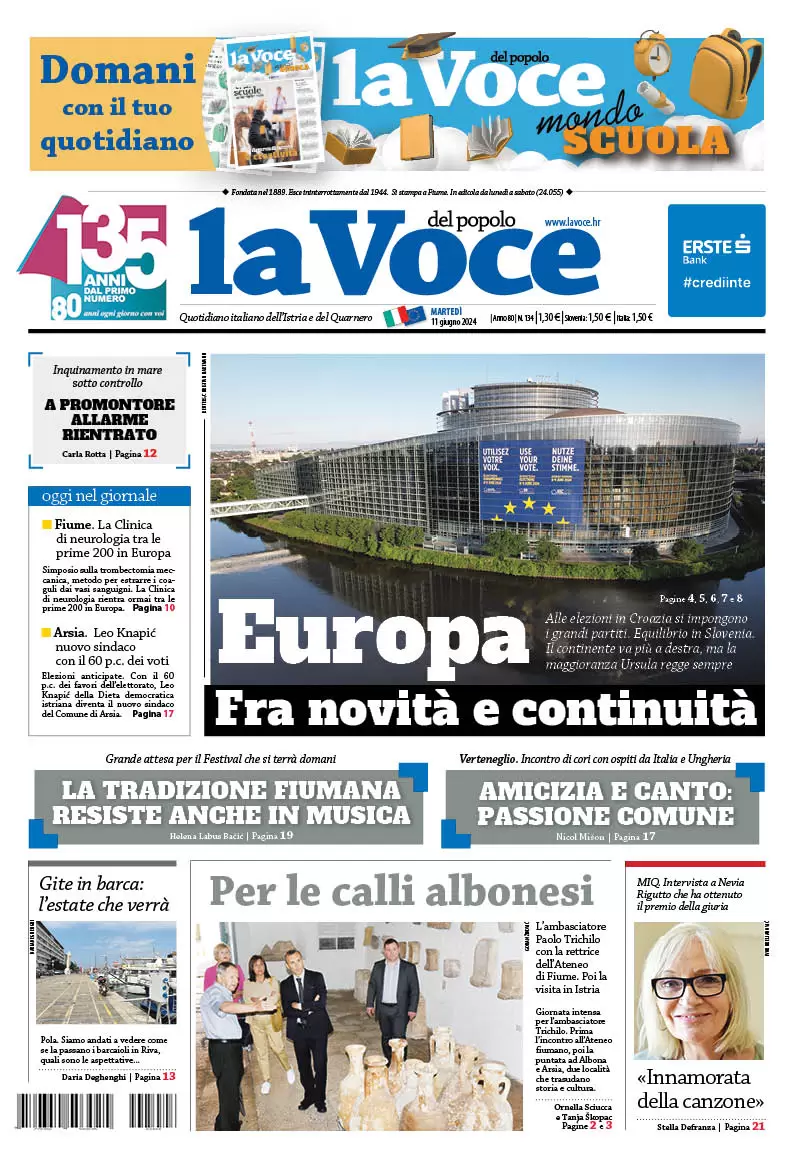anteprima della prima pagina di la-voce-del-popolo del 11/06/2024