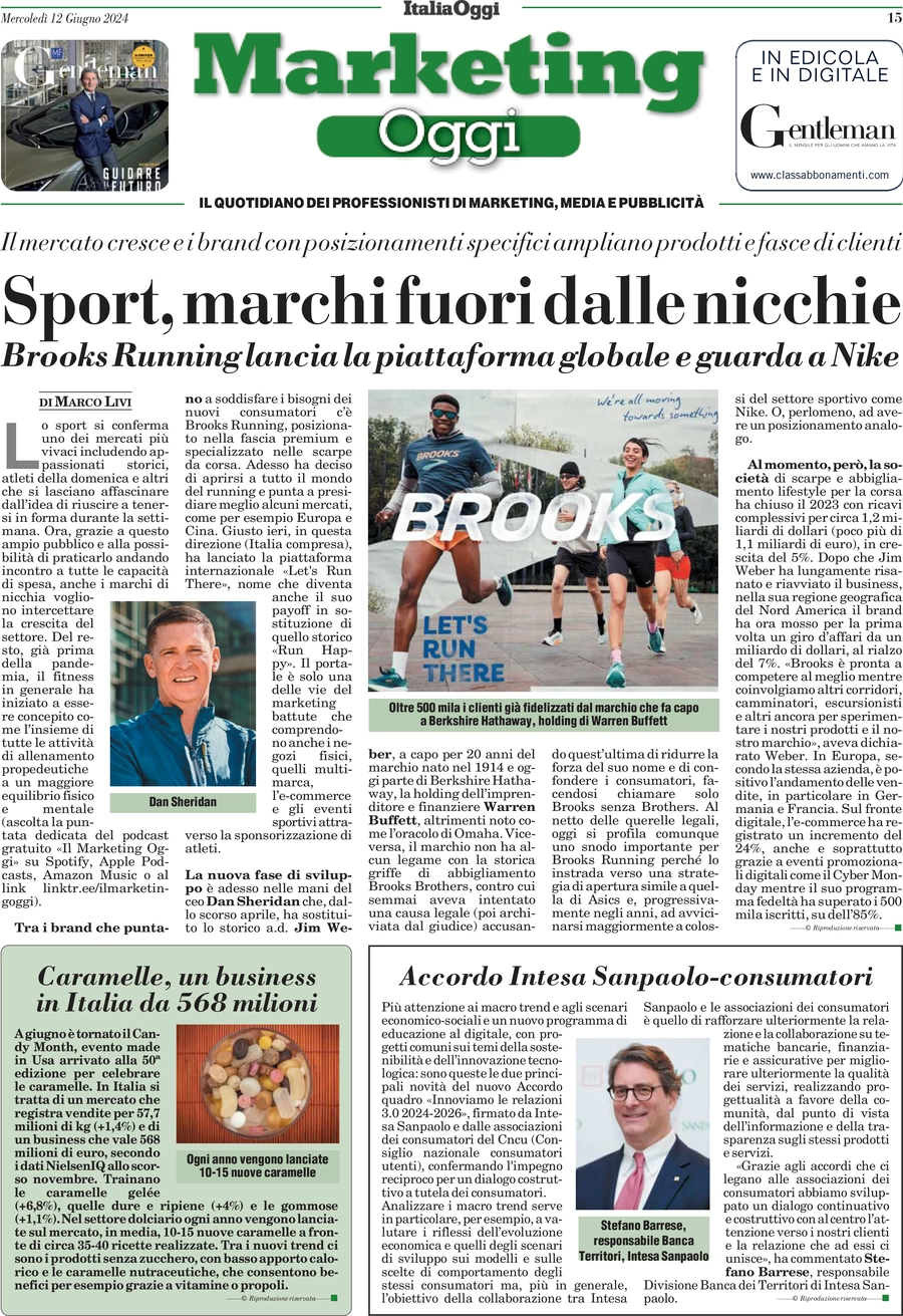 anteprima della prima pagina di marketing-oggi del 12/06/2024