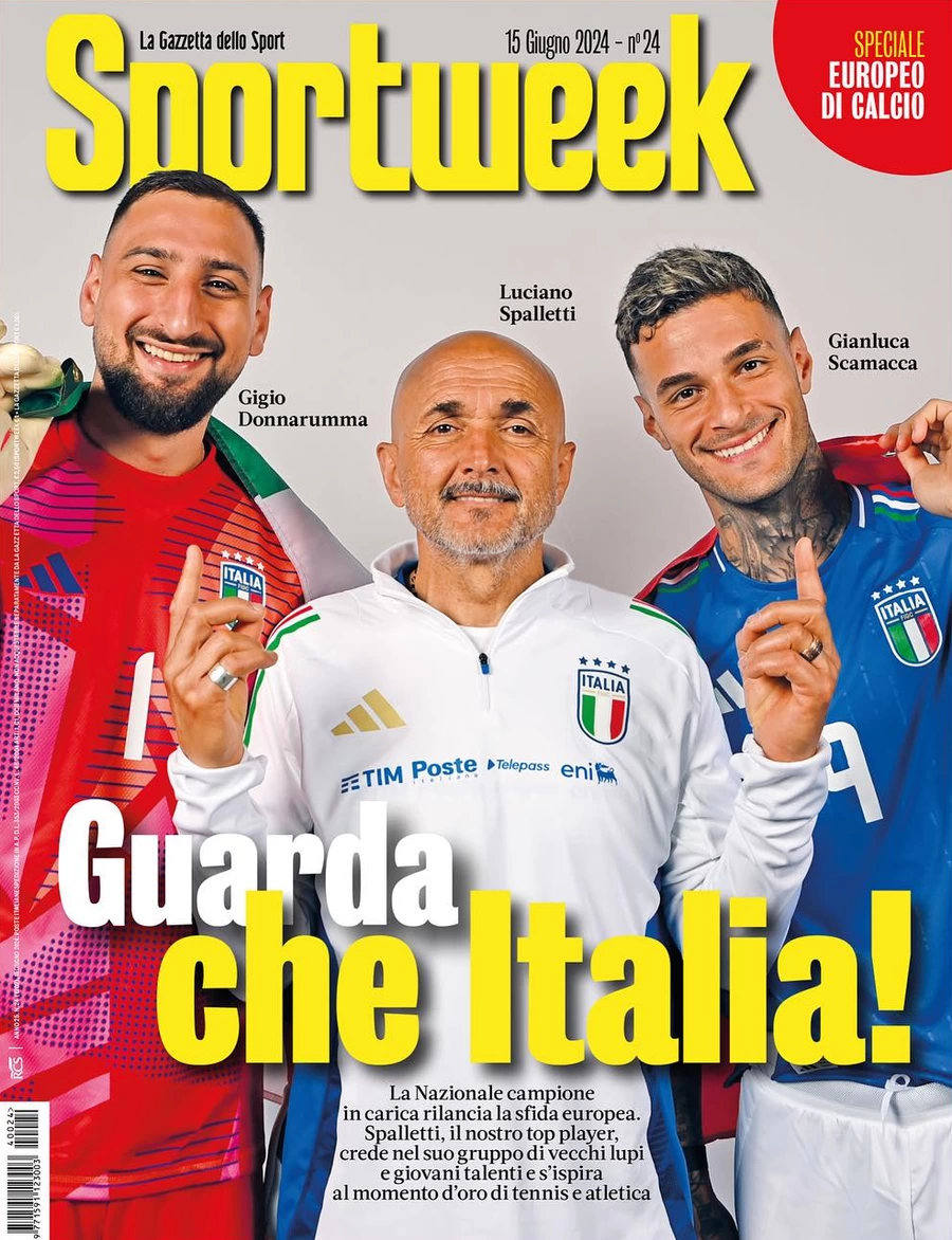 anteprima della prima pagina di sportweek-la-gazzetta-dello-sport del 14/06/2024