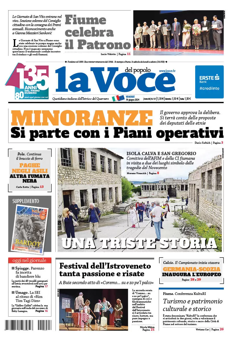 anteprima della prima pagina di la-voce-del-popolo del 14/06/2024