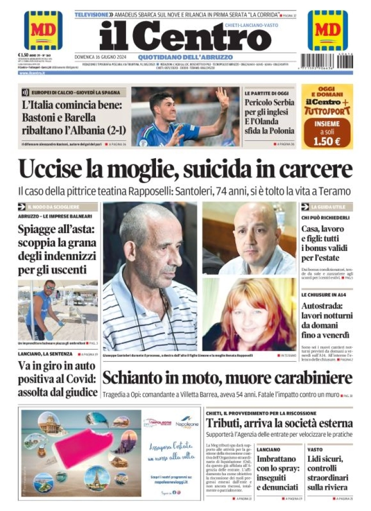 anteprima della prima pagina di il-centro-chieti del 16/06/2024