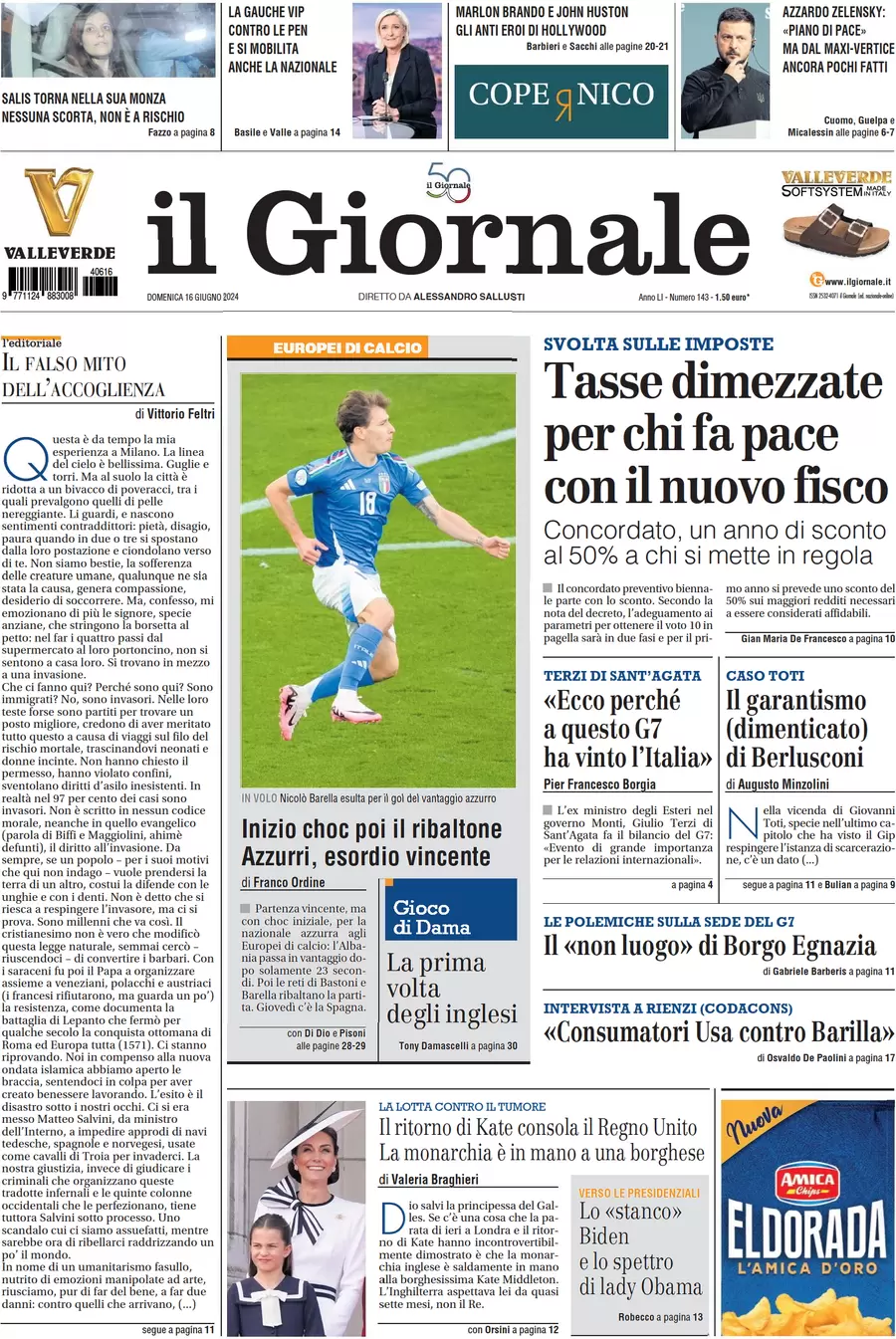 anteprima della prima pagina di il-giornale del 16/06/2024