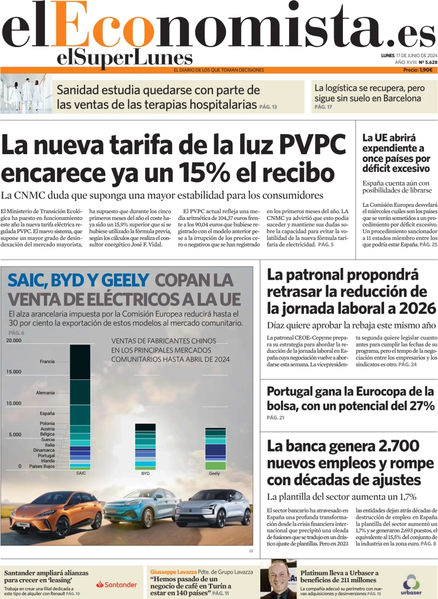 anteprima della prima pagina di el-economista del 17/06/2024