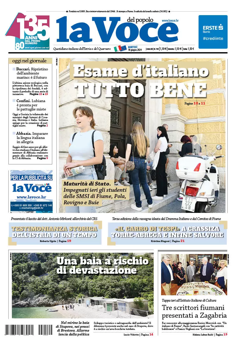 anteprima della prima pagina di la-voce-del-popolo del 18/06/2024