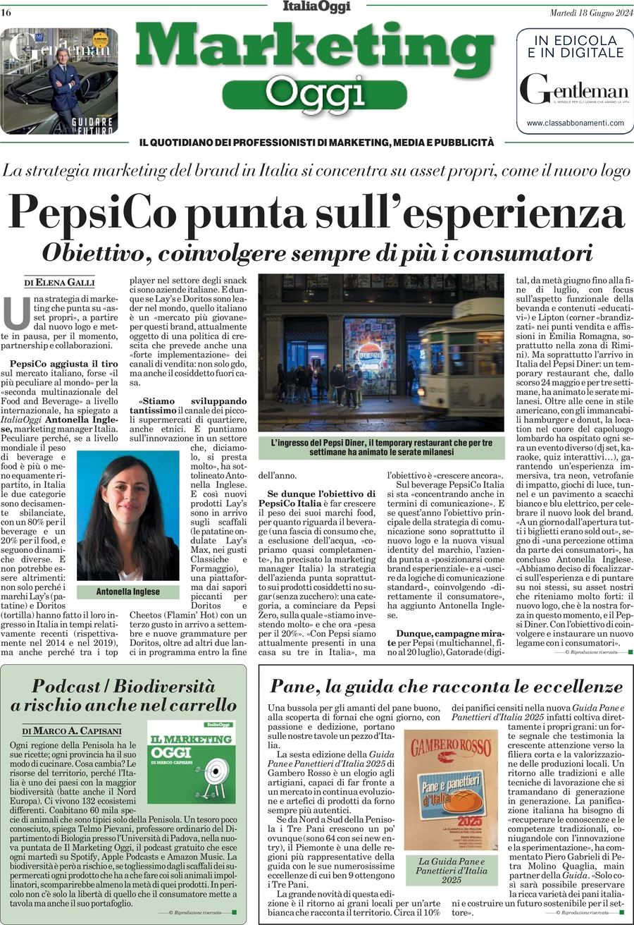 anteprima della prima pagina di marketing-oggi del 18/06/2024