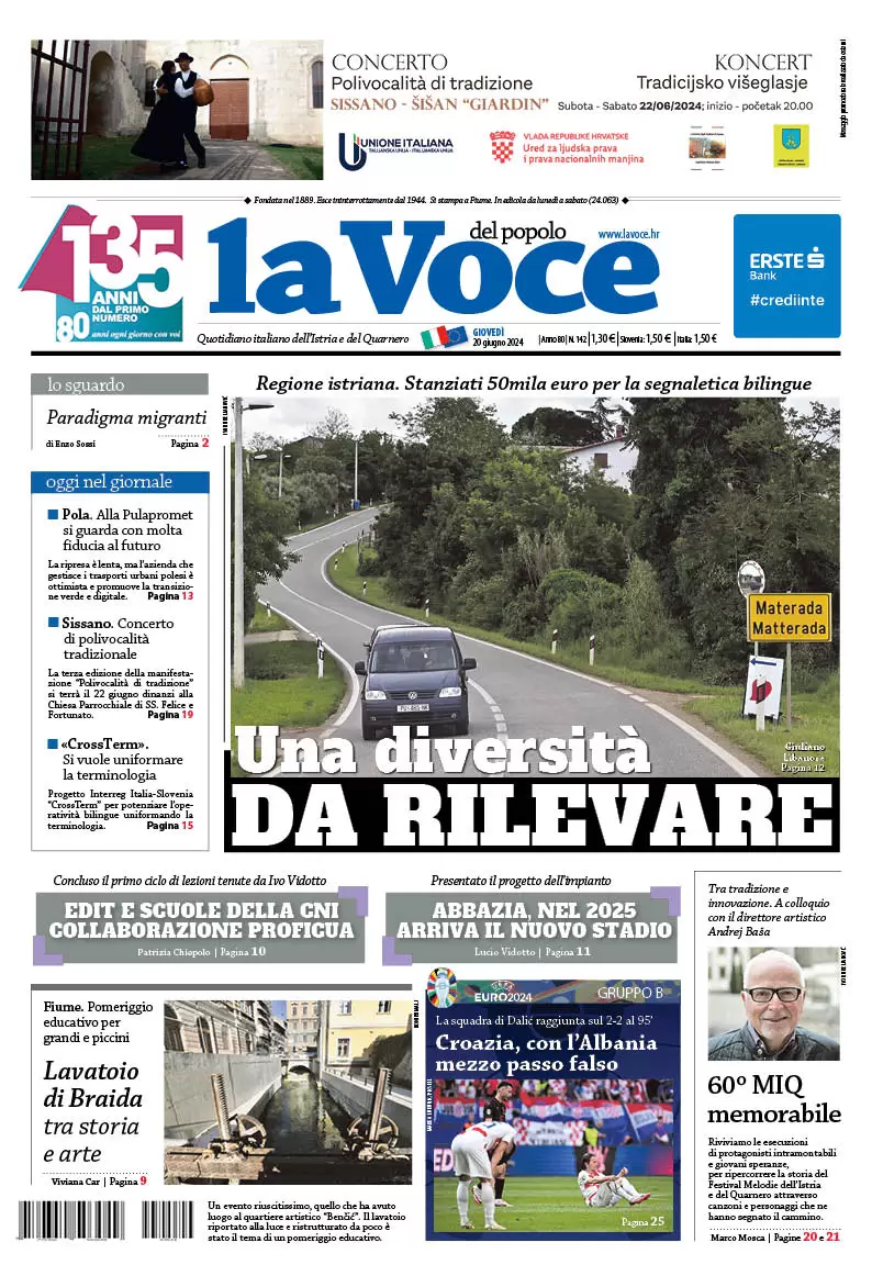 anteprima della prima pagina di la-voce-del-popolo del 20/06/2024