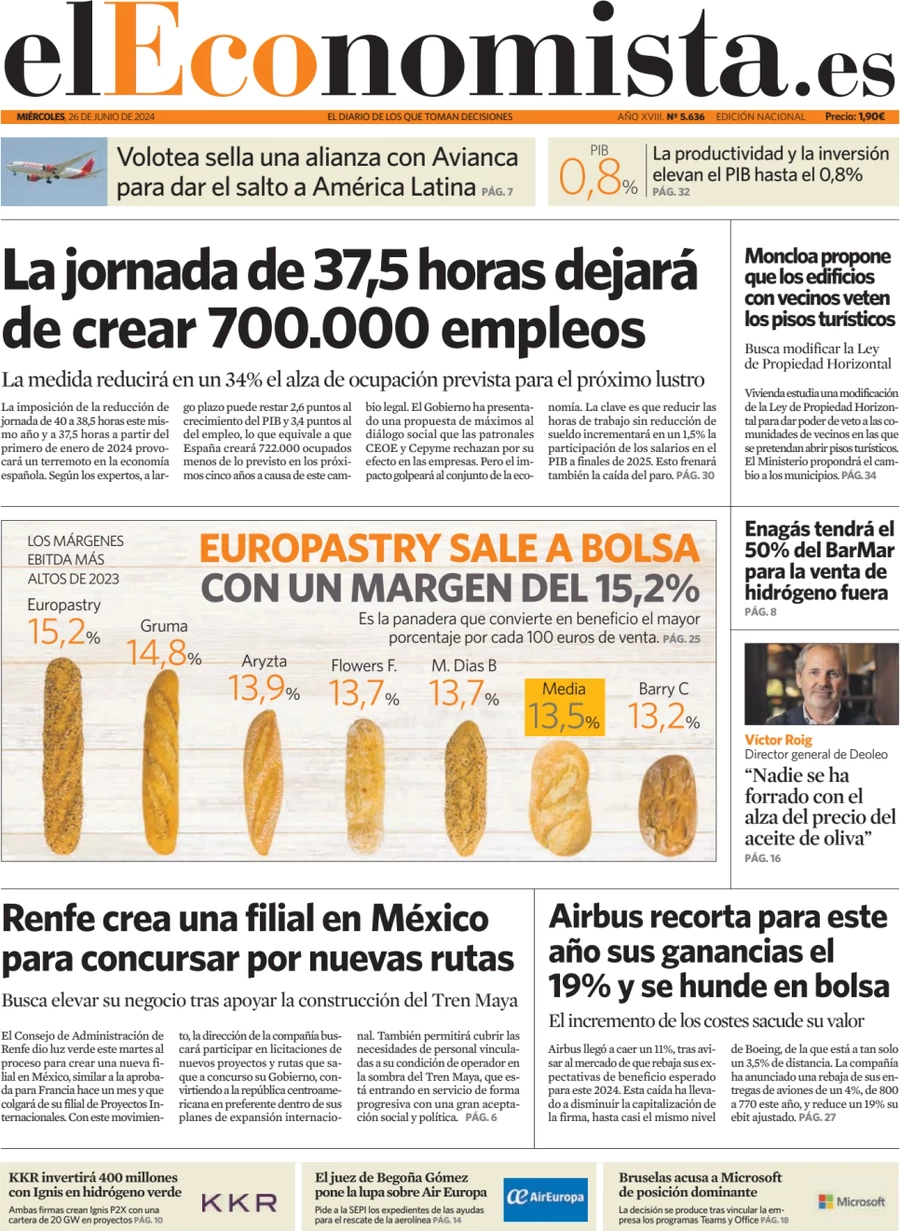 anteprima della prima pagina di el-economista del 26/06/2024