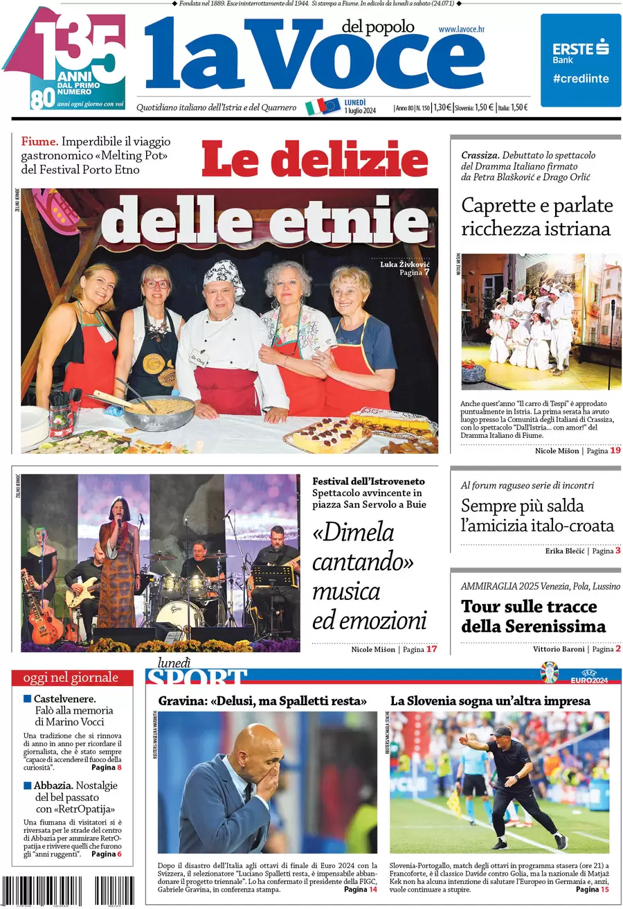 anteprima della prima pagina di la-voce-del-popolo del 01/07/2024