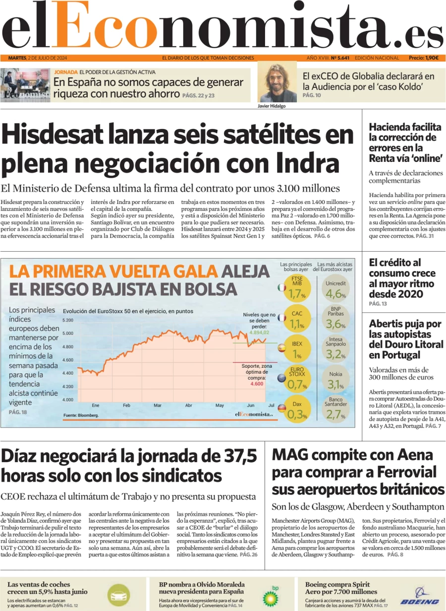 anteprima della prima pagina di el-economista del 02/07/2024