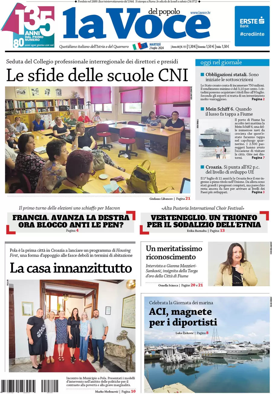 anteprima della prima pagina di la-voce-del-popolo del 02/07/2024