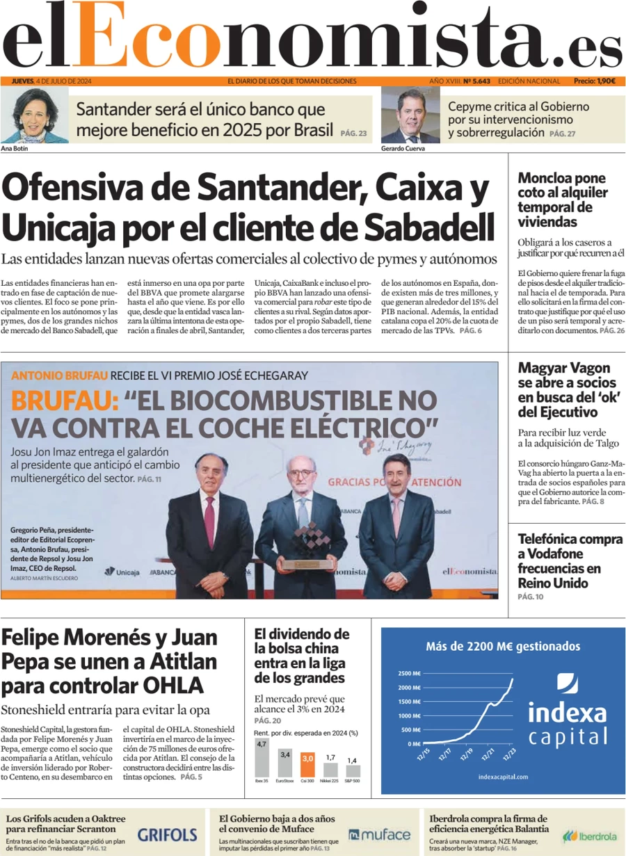 anteprima della prima pagina di el-economista del 04/07/2024
