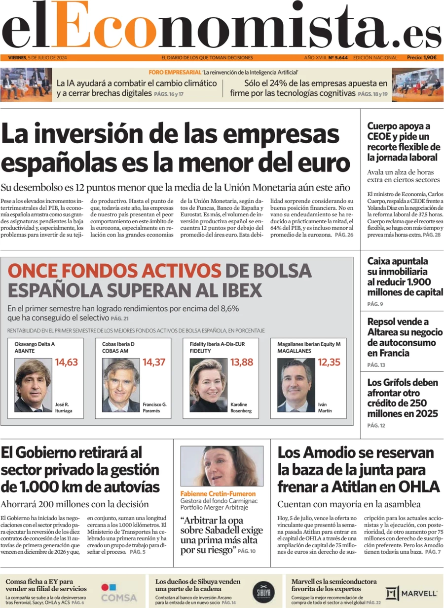 anteprima della prima pagina di el-economista del 05/07/2024