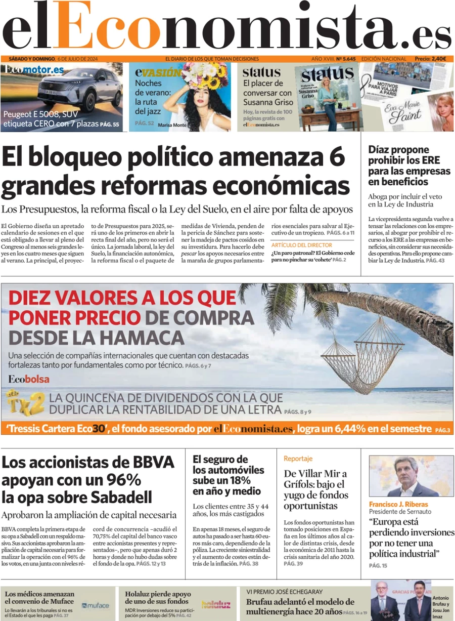 anteprima della prima pagina di el-economista del 06/07/2024