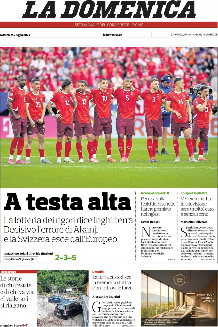 anteprima della prima pagina di corriere-del-ticino del 07/07/2024