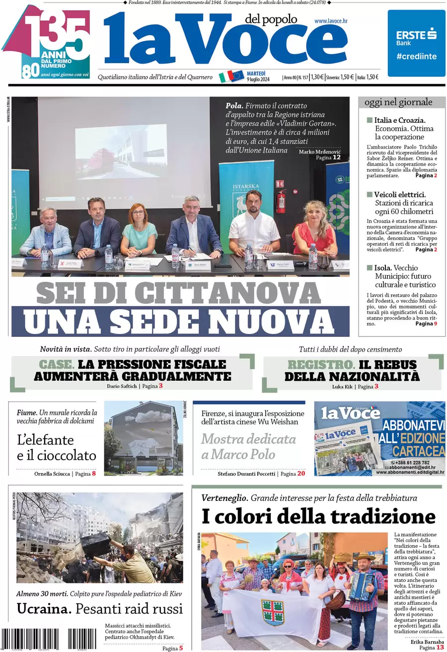 anteprima della prima pagina di la-voce-del-popolo del 09/07/2024