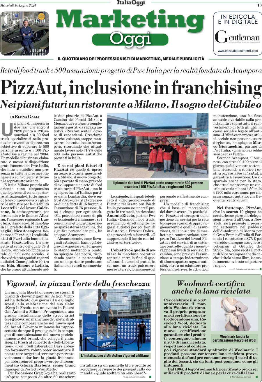 anteprima della prima pagina di marketing-oggi del 10/07/2024