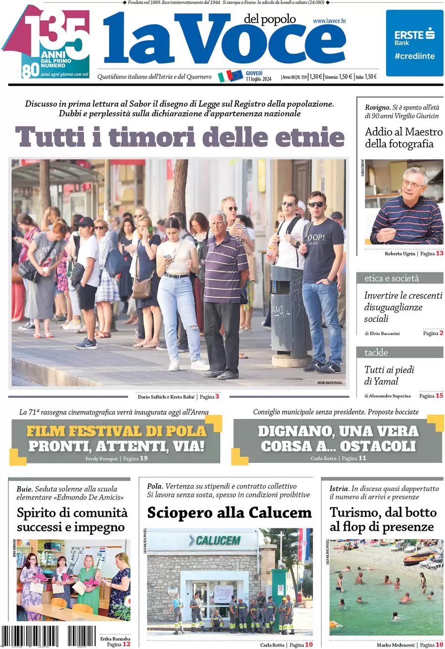 anteprima della prima pagina di la-voce-del-popolo del 11/07/2024