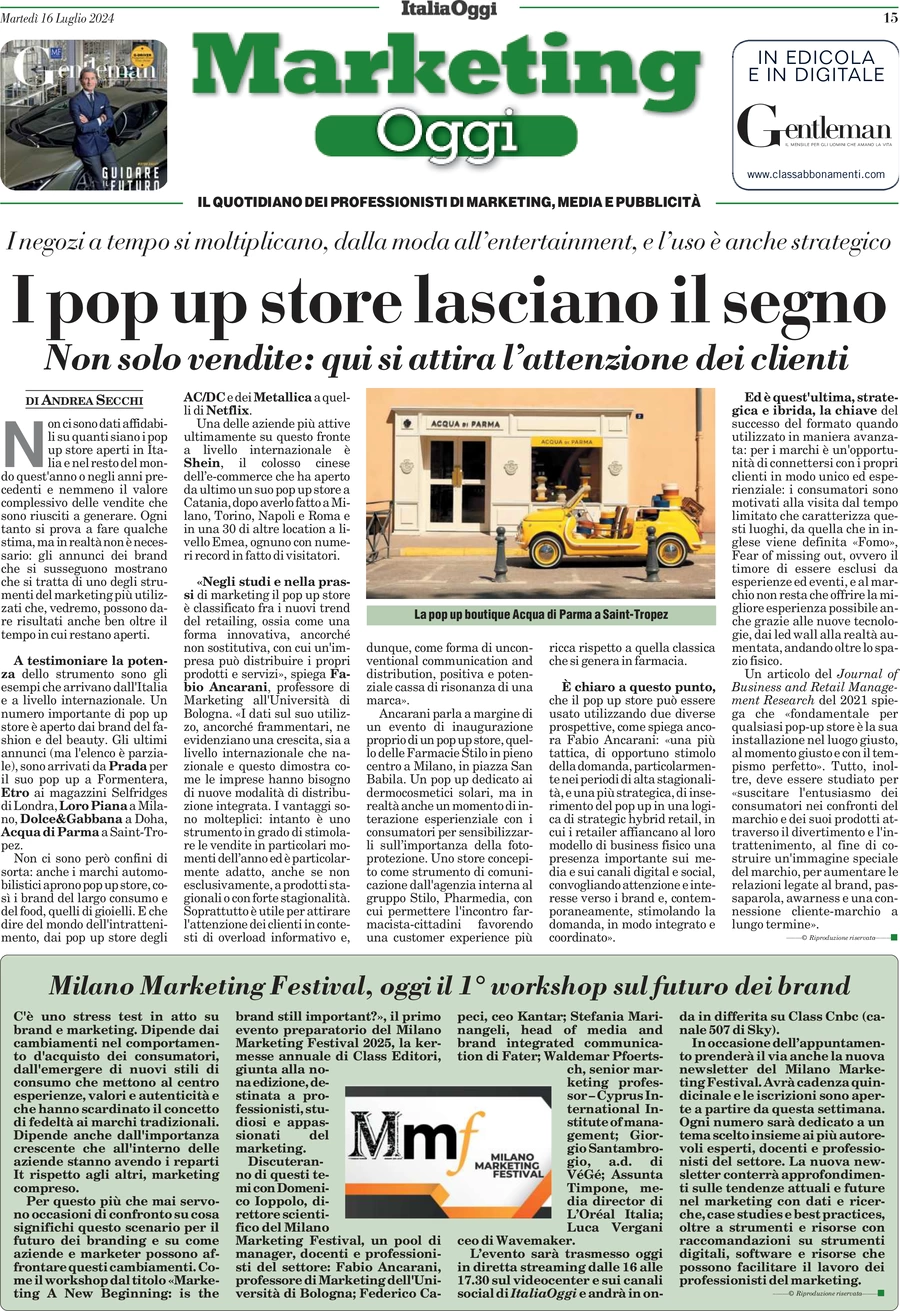 anteprima della prima pagina di marketing-oggi del 16/07/2024