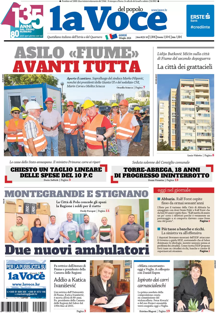 anteprima della prima pagina di la-voce-del-popolo del 18/07/2024