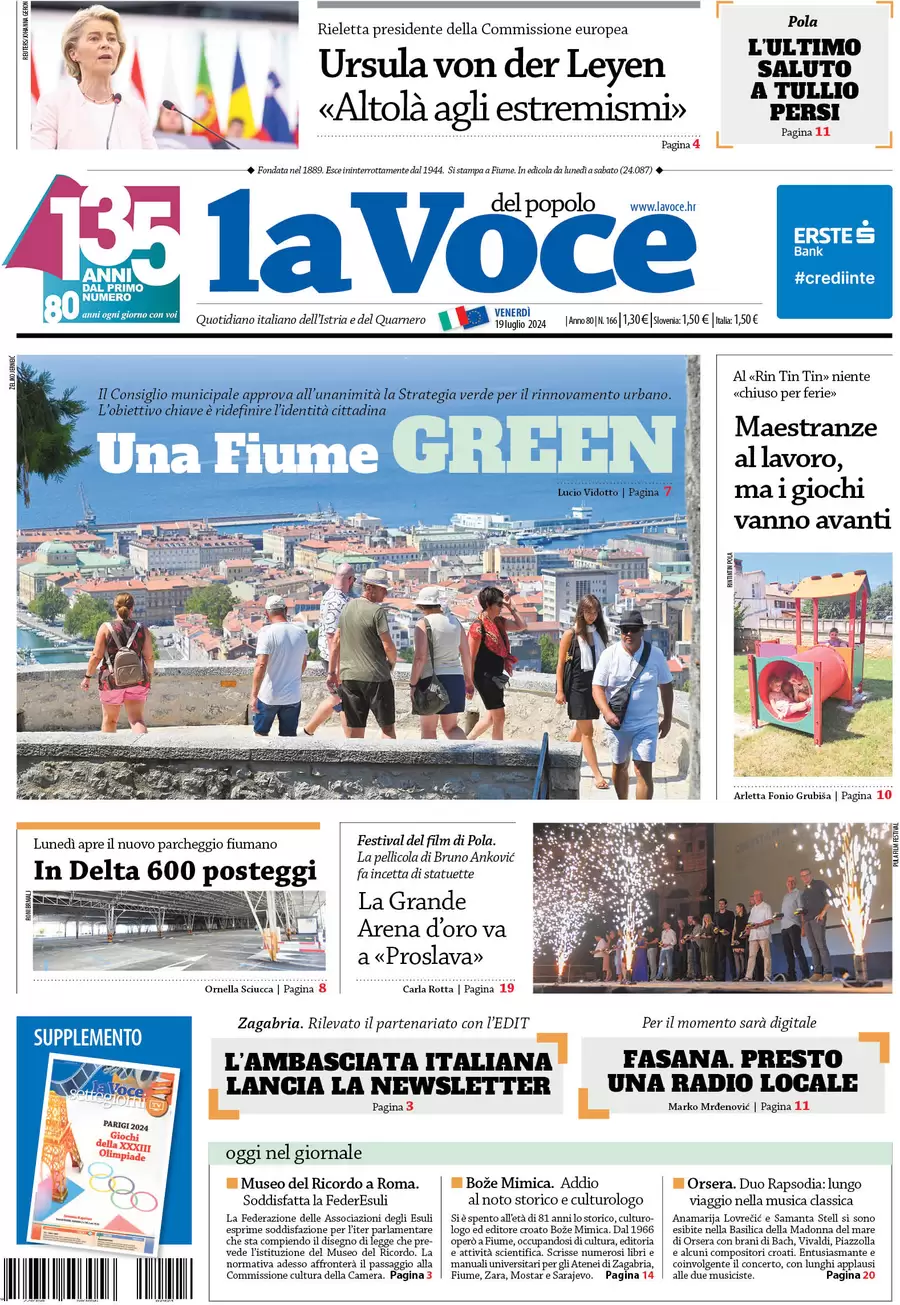 anteprima della prima pagina di la-voce-del-popolo del 19/07/2024