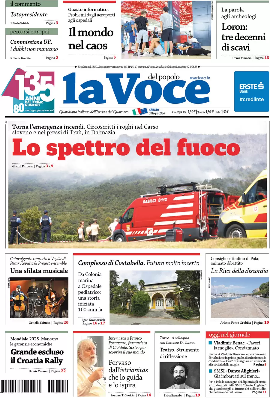anteprima della prima pagina di la-voce-del-popolo del 20/07/2024