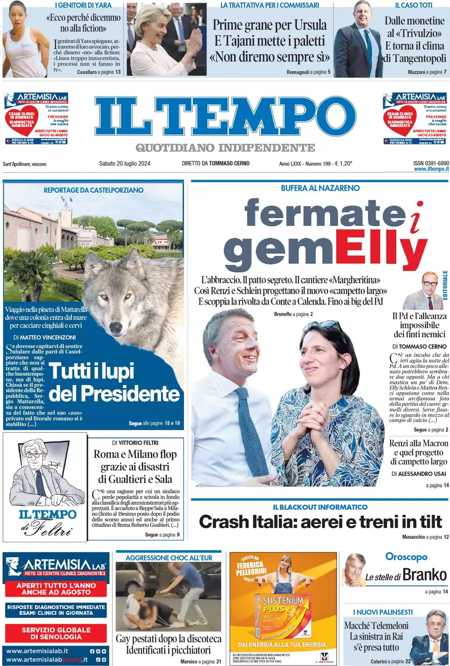 anteprima della prima pagina di il-tempo del 20/07/2024