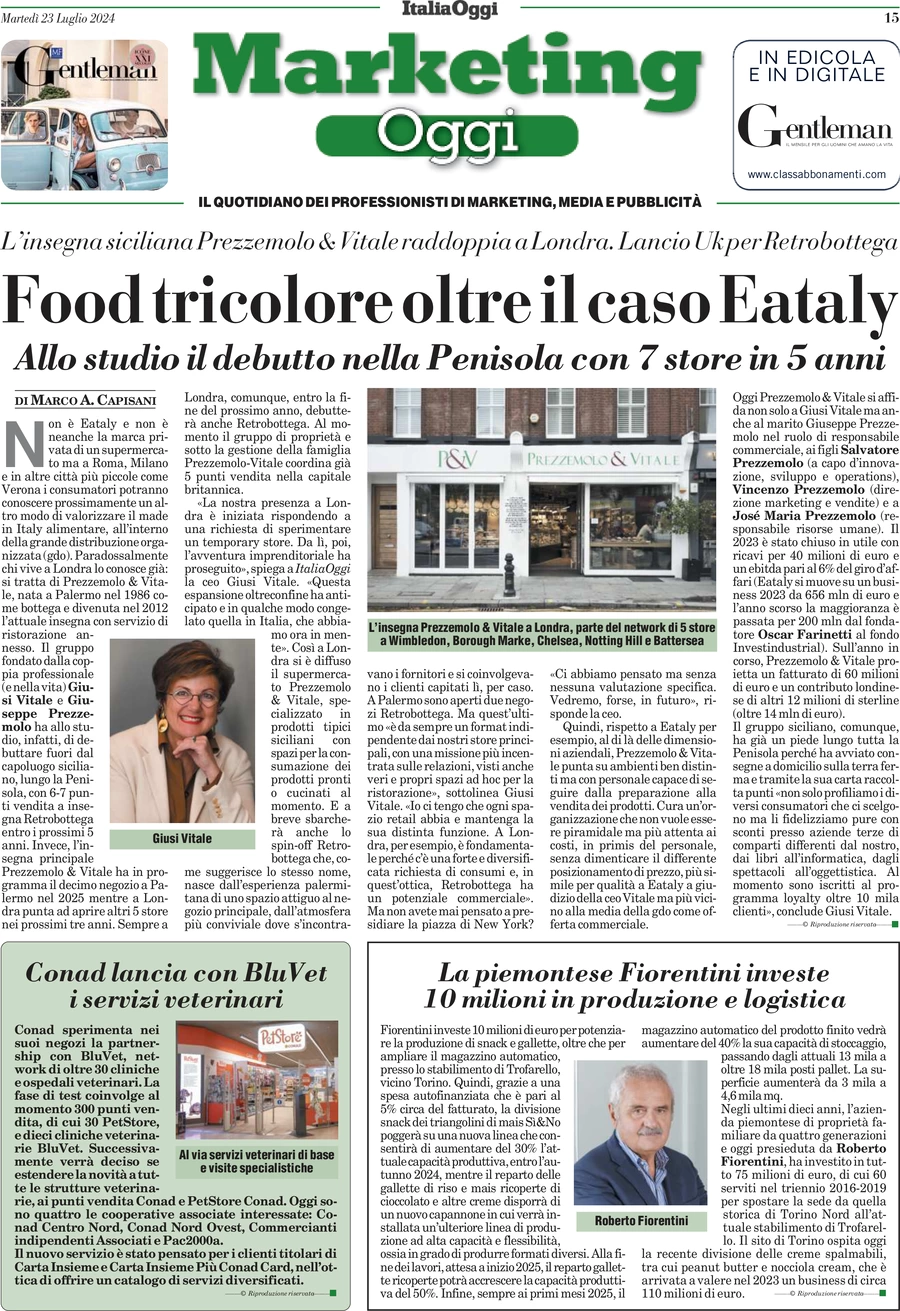 anteprima della prima pagina di marketing-oggi del 23/07/2024