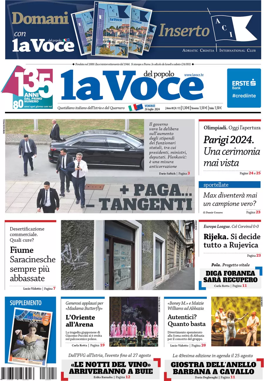 anteprima della prima pagina di la-voce-del-popolo del 26/07/2024