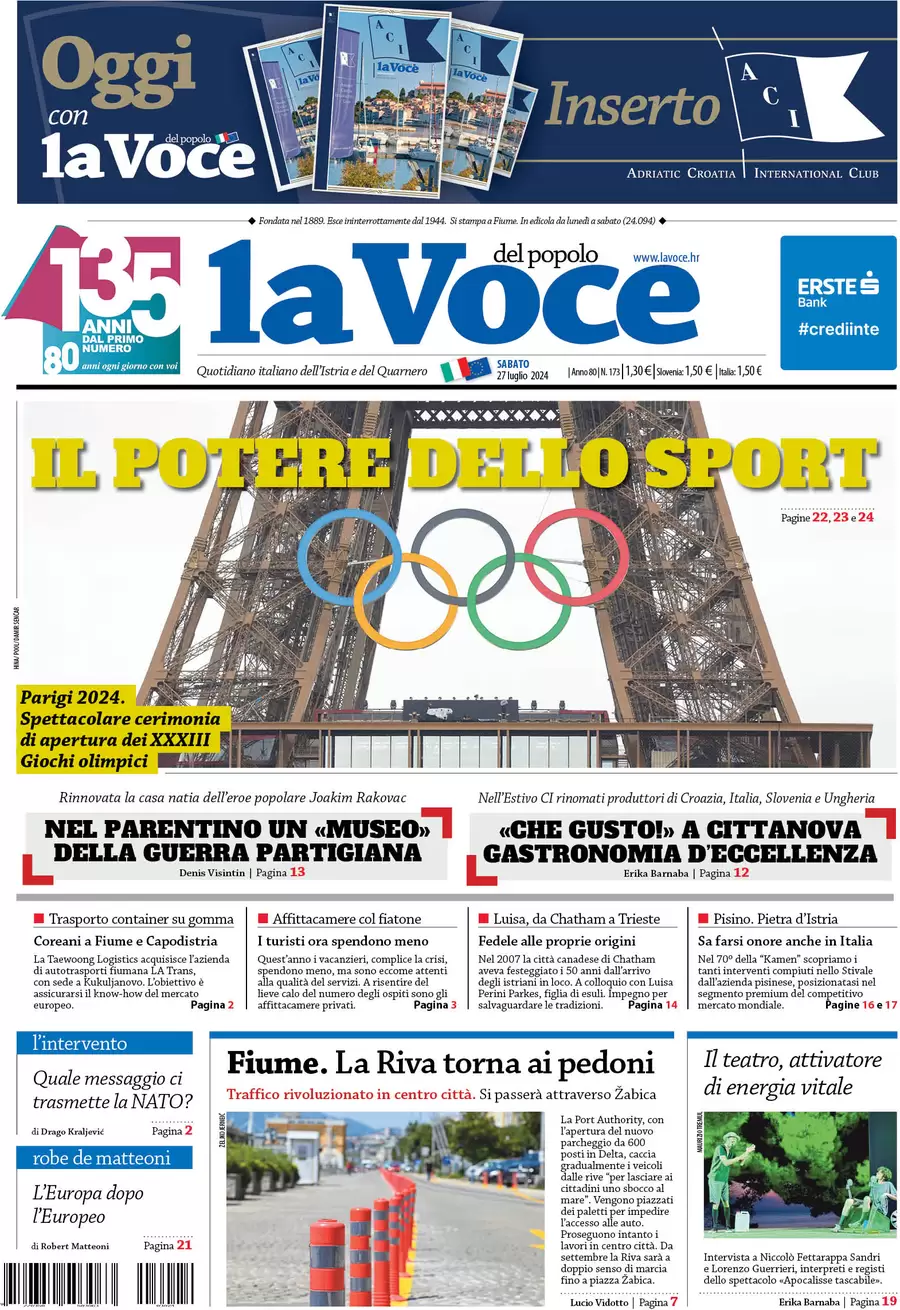 anteprima della prima pagina di la-voce-del-popolo del 27/07/2024