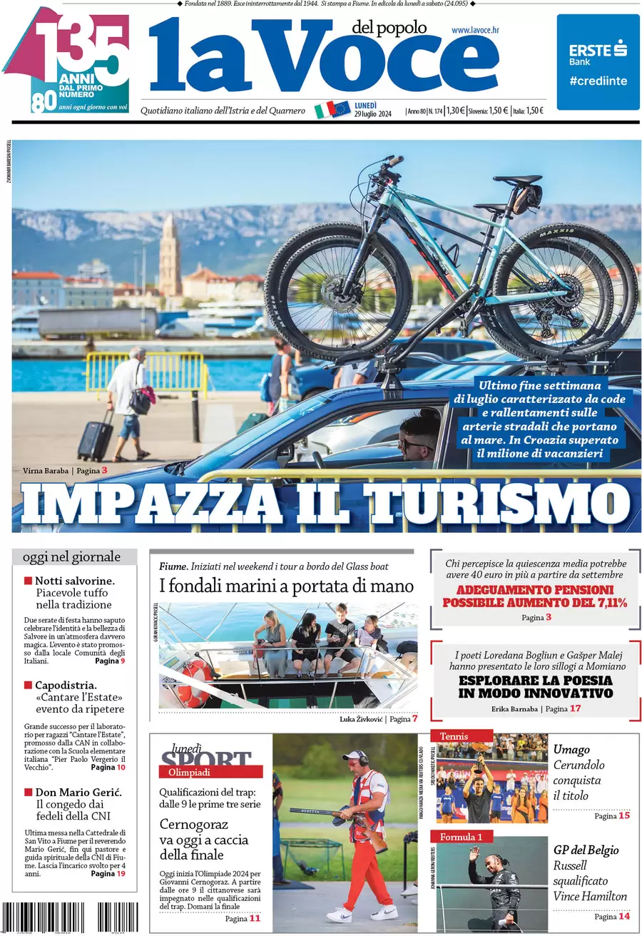 anteprima della prima pagina di la-voce-del-popolo del 29/07/2024
