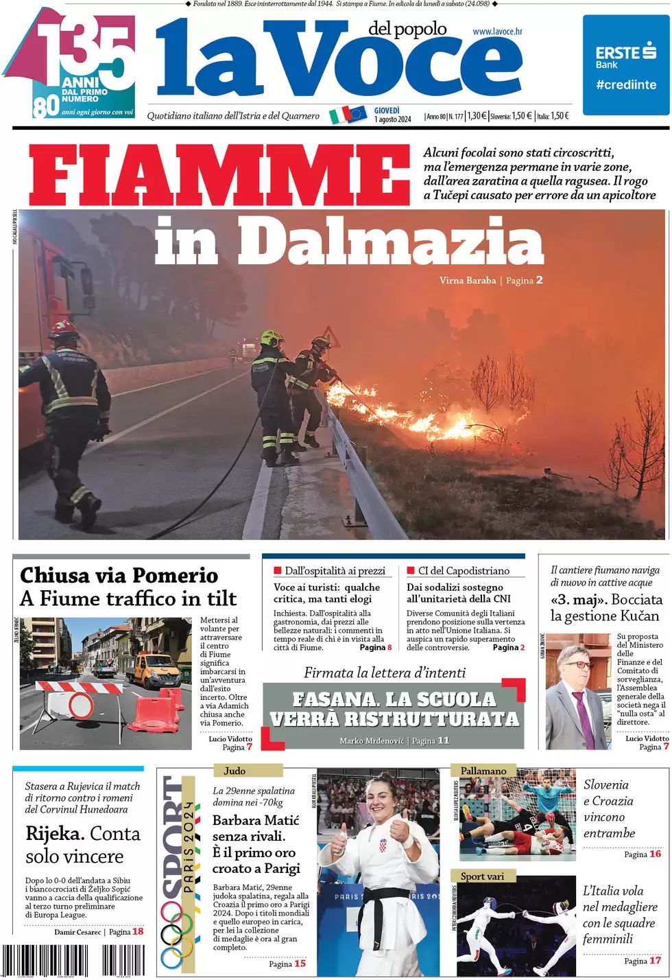anteprima della prima pagina di la-voce-del-popolo del 01/08/2024