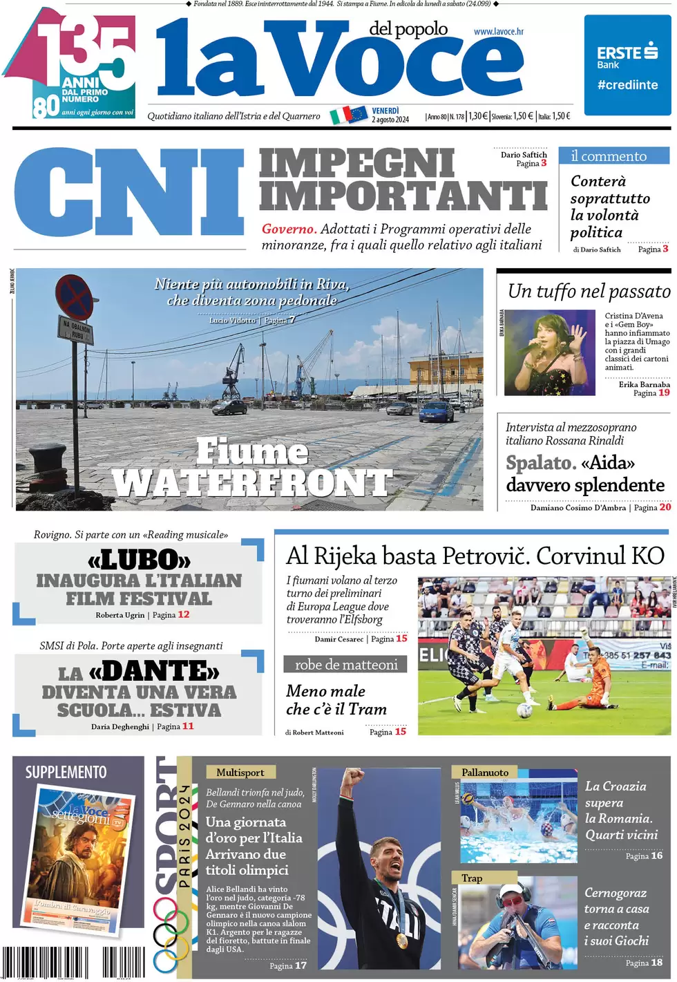 anteprima della prima pagina di la-voce-del-popolo del 02/08/2024